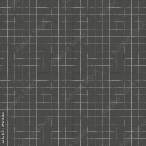 Simple hand drawn grids note seamless pattern, school paper, math page, white on grey
