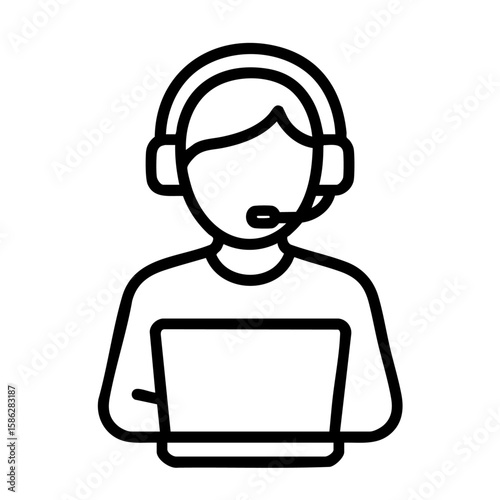 call center operator vector