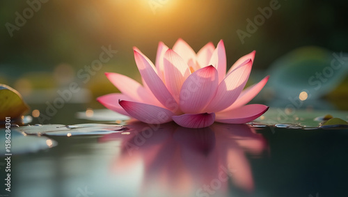 Wallpaper Mural pink lotus in the middle of the lake Torontodigital.ca