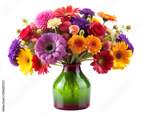 Wallpaper Mural bouquet of flowers in vase isolated on white background. PNG Transparent file type with high definition quality And vibrant color grading Available. Torontodigital.ca