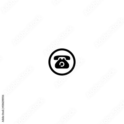 Telephone icon flat vector design. 