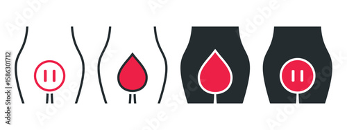 Menstrual period and menopause icon. Illustration vector