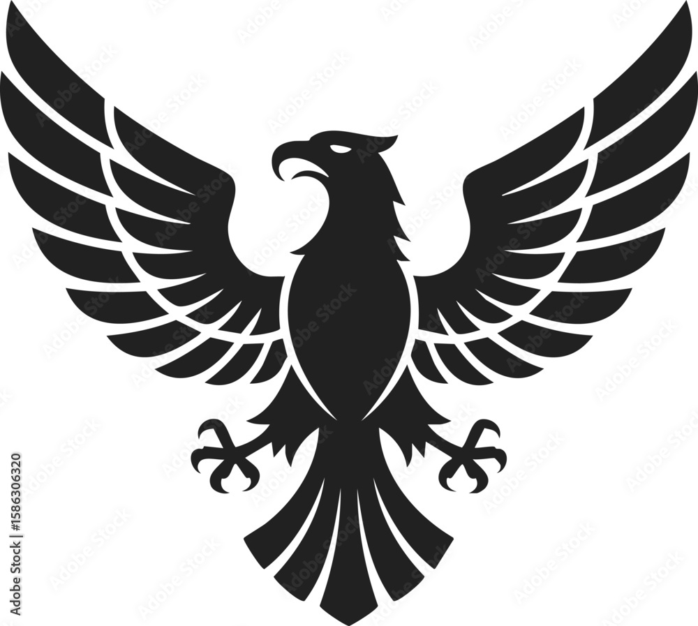 Fototapeta premium Double headed eagle, regal bird, majestic symbol, heraldic creature, emblematic design, powerful representation, vintage engraving style illustration