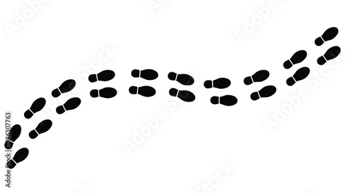 trace, human steps, footprints in shoes, path, isolated on transparent vector