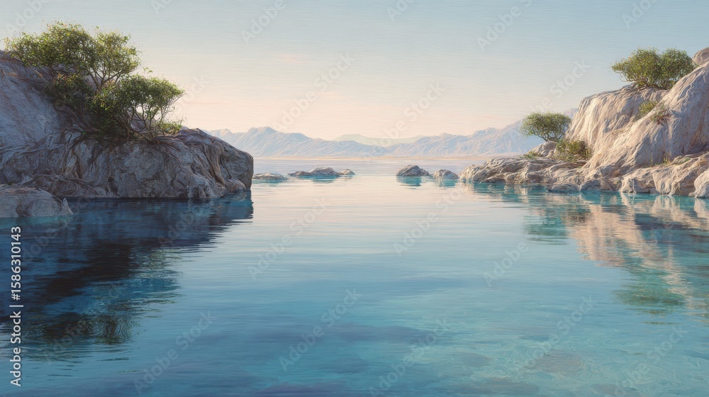 Fototapeta premium Subtle, serene water vista