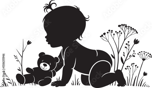 Baby Silhouette Vector illustration