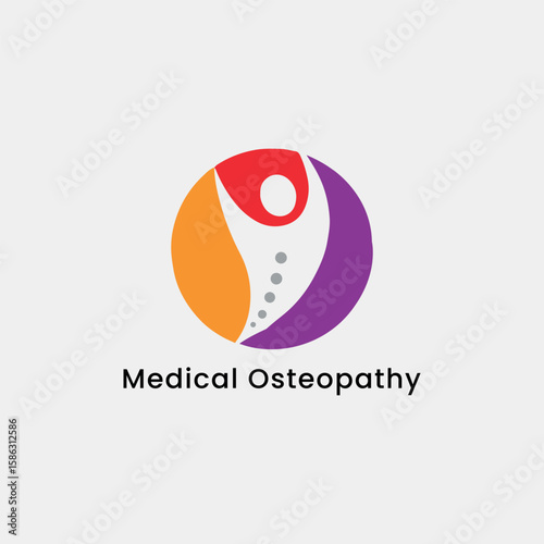 orthopedic spinal logo design vector