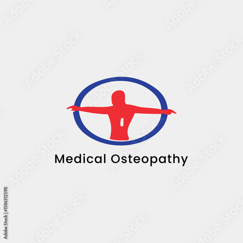 orthopedic spinal logo design vector