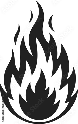 Fire flame, blazing inferno, hot blaze design ideal for t-shirt prints, tattoo art, and logo creation