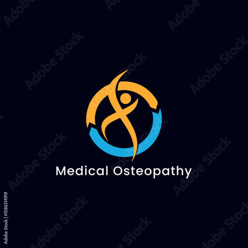 orthopedic spinal logo design vector