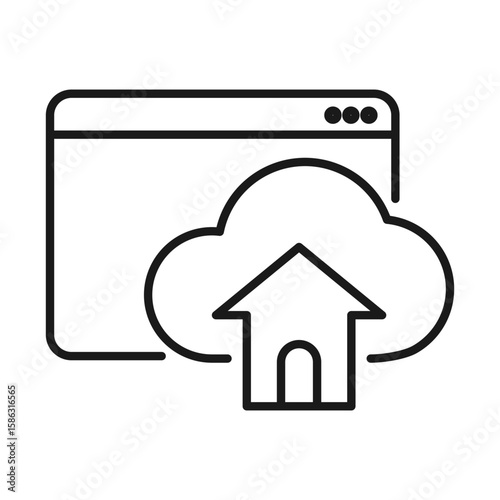 Cloud Web Hosting Editable Stroke Icon