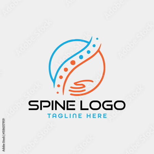 orthopedic spinal logo design vector
