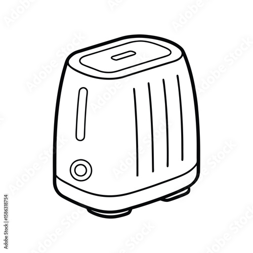 Vector Clip Art Illustration of an Air Purifier Outline Isolated on a White Background