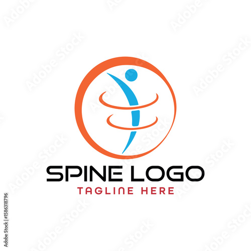 orthopedic spinal logo design vector