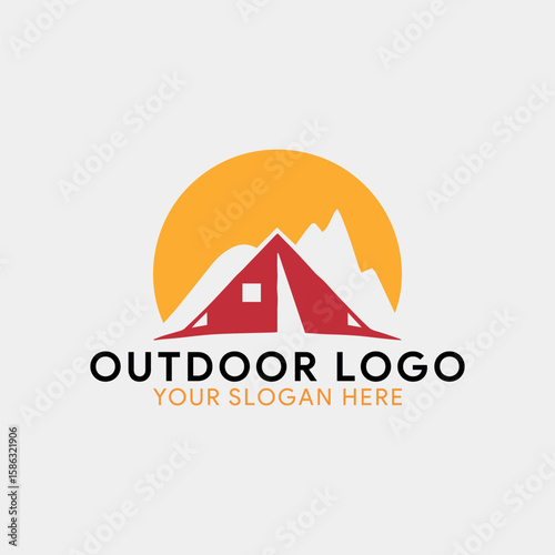 tourism outdoor logo design vector