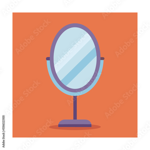 Oval mirror stand