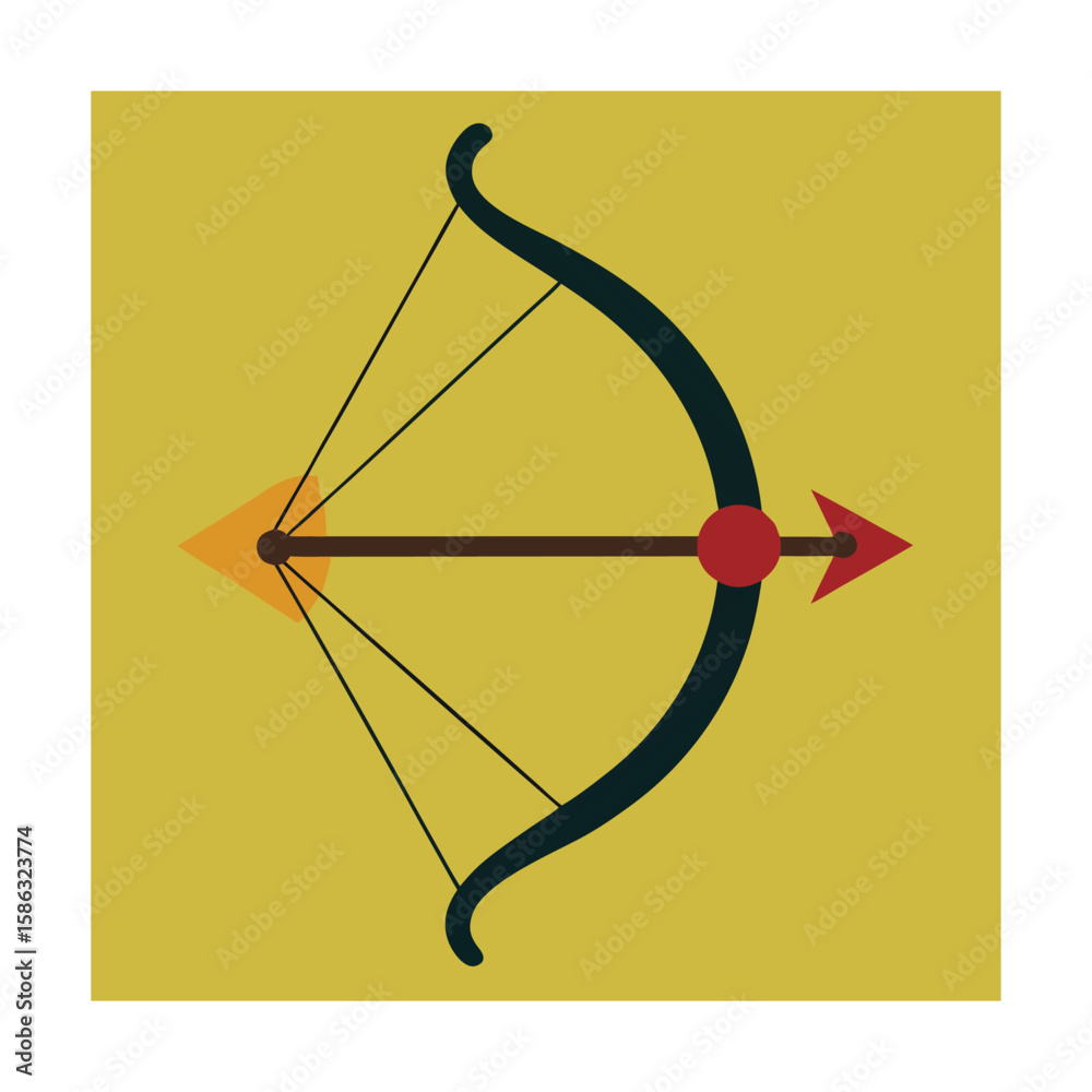 Fototapeta premium Bow arrow drawn