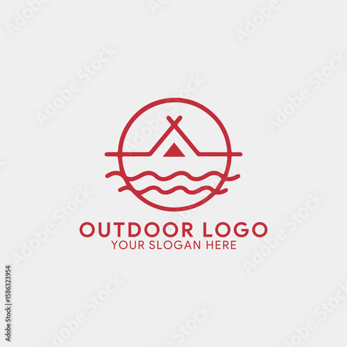 tourism outdoor logo design vector