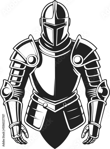 Knight Armor, medieval protection gear, full suit of armor, historical battle attire depicting strength and valor