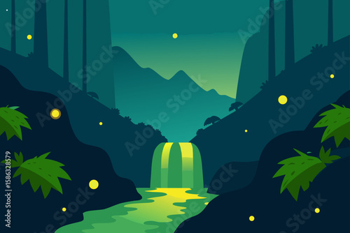 night landscape in the mountains