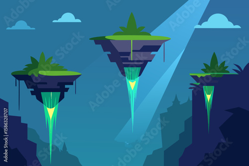 vector illustration of a tropical landscape