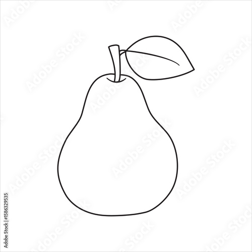 Simple pear outline presents a fresh, organic shape against a transparent backdrop