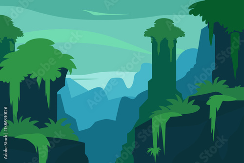 vector illustration of an abstract landscape