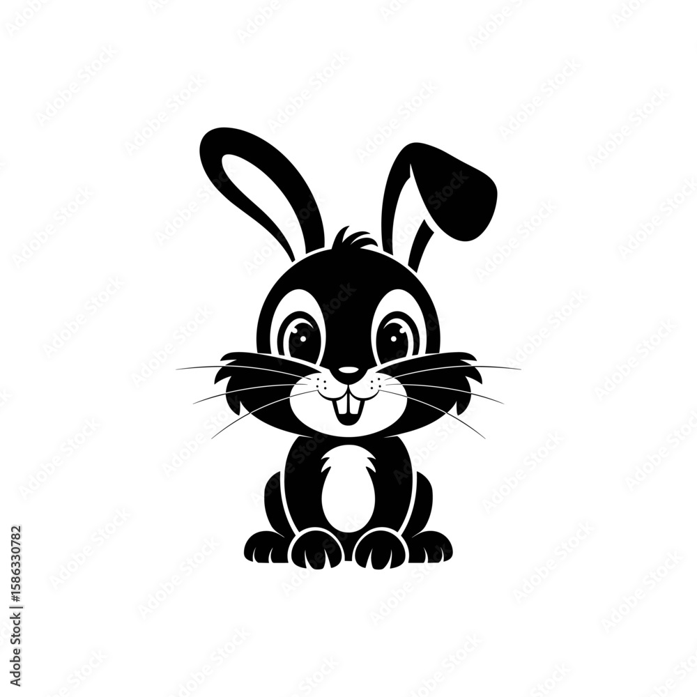 Fototapeta premium black rabbit sitting vector logo icon photo image jpg.