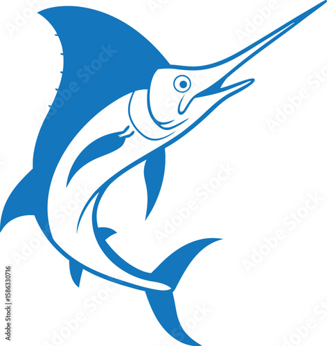 Elegant Blue Marlin Fish Vector Illustration
