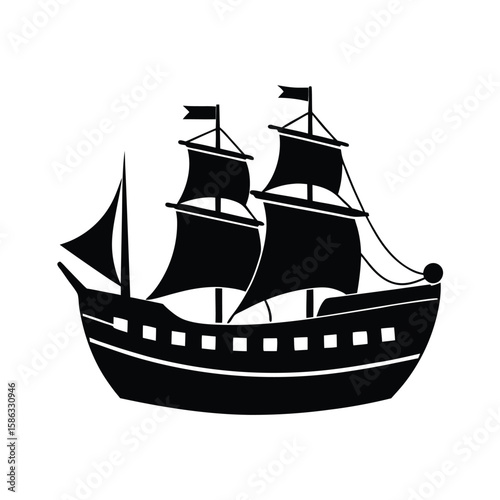 ship on a white background