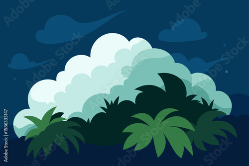 vector illustration of a tropical island