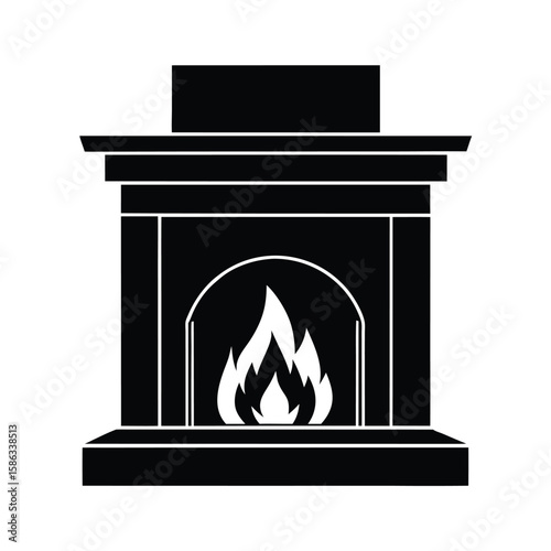 fireplace vector illustration