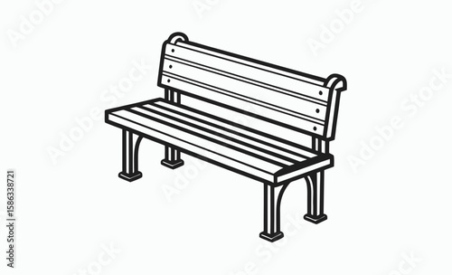 Park bench silhouette, public seat vector, wooden bench silhouette, Park Bench Icon, Comfortable Public Wooden Seat Symbol, Park Bench Silhouette Vector, Wooden Bench Clipart  