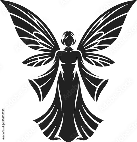 Peri fairy with outspread wings, mythical spirit, ethereal being, fantasy figure
