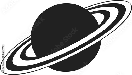 Planet with Rings, celestial body, astronomical shape, orbital structure, outer space illustration, cosmic element