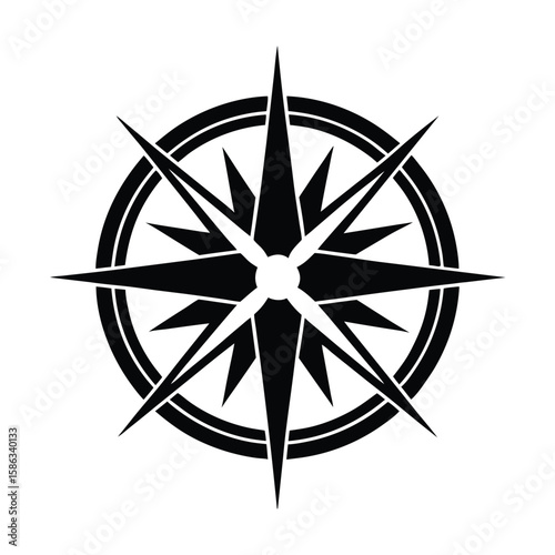 compass on black background