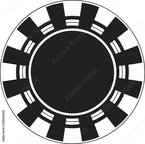 Poker chip, gambling token, casino marker, game piece with intricate engraved details