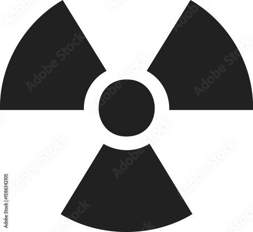 Radiation symbol, trefoil emblem, hazard symbol, radioactive icon, caution sign, nuclear warning, danger emblem
