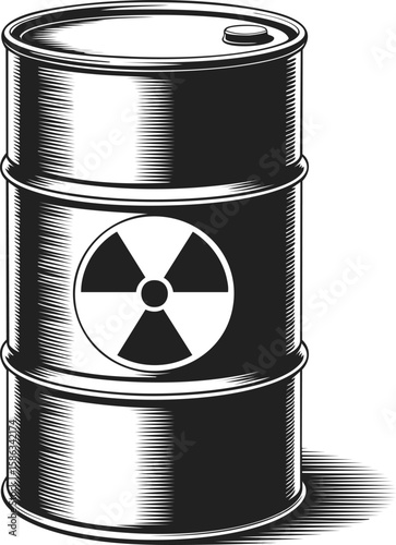 Radioactive barrel, nuclear waste container, toxin storage, hazardous waste drum, waste disposal unit