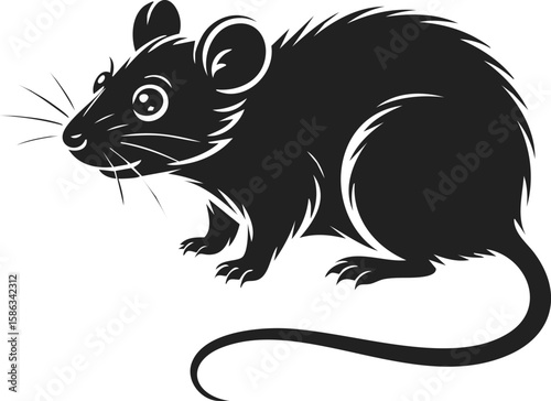 Rat vector illustration, vintage engraved style, rodent, small mammal, wildlife, natural habitat, detailed engraving, animal art