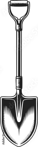 Shovel, digging tool, garden spade, heavy-duty implement, landscaping equipment for excavation tasks