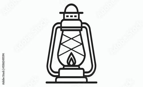 Camping lantern lamp silhouette, lamp icon, retro lamp silhouette, vintage light vector, vector illustration camping lantern icon,
