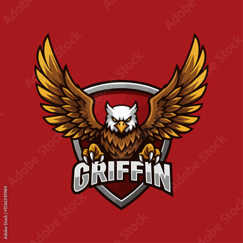 FALCON Mascot Logo with Griffin Hybrid Bird Design