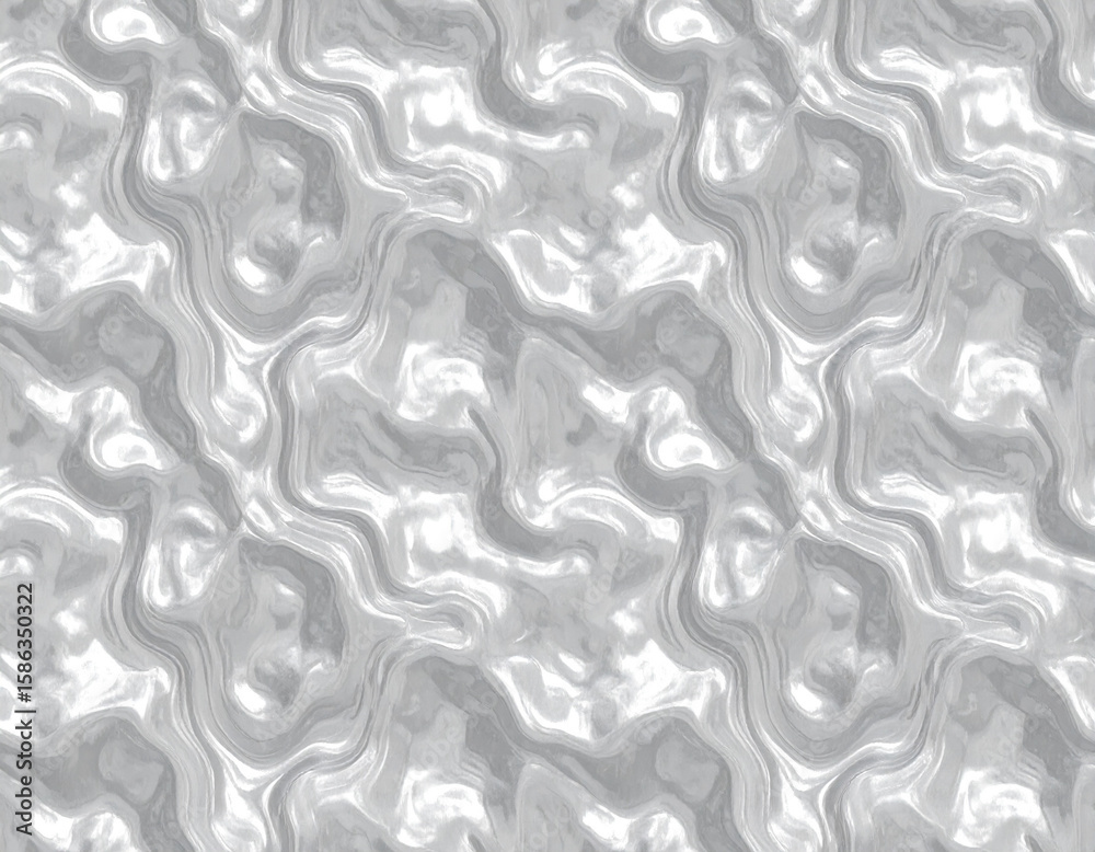 Fototapeta premium Silver Wavy Metallic Abstract Texture