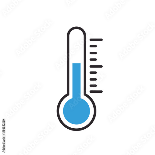 Illustrative Thermometer Depicting Cool Temperatures for Health and Climate Related Projects