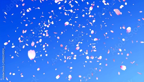 Wallpaper Mural Delicate pink petals falling against a vivid blue sky Torontodigital.ca