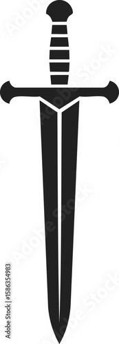 Sword, double edged weapon, historical blade, knightly armament, classic design for battles and ceremonies, emblematic symbol of strength