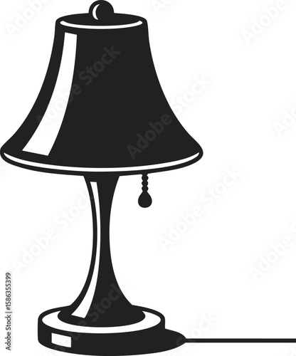 Table lamp, vintage lighting fixture, nightstand illumination, home decor accent, elegant design for cozy interiors