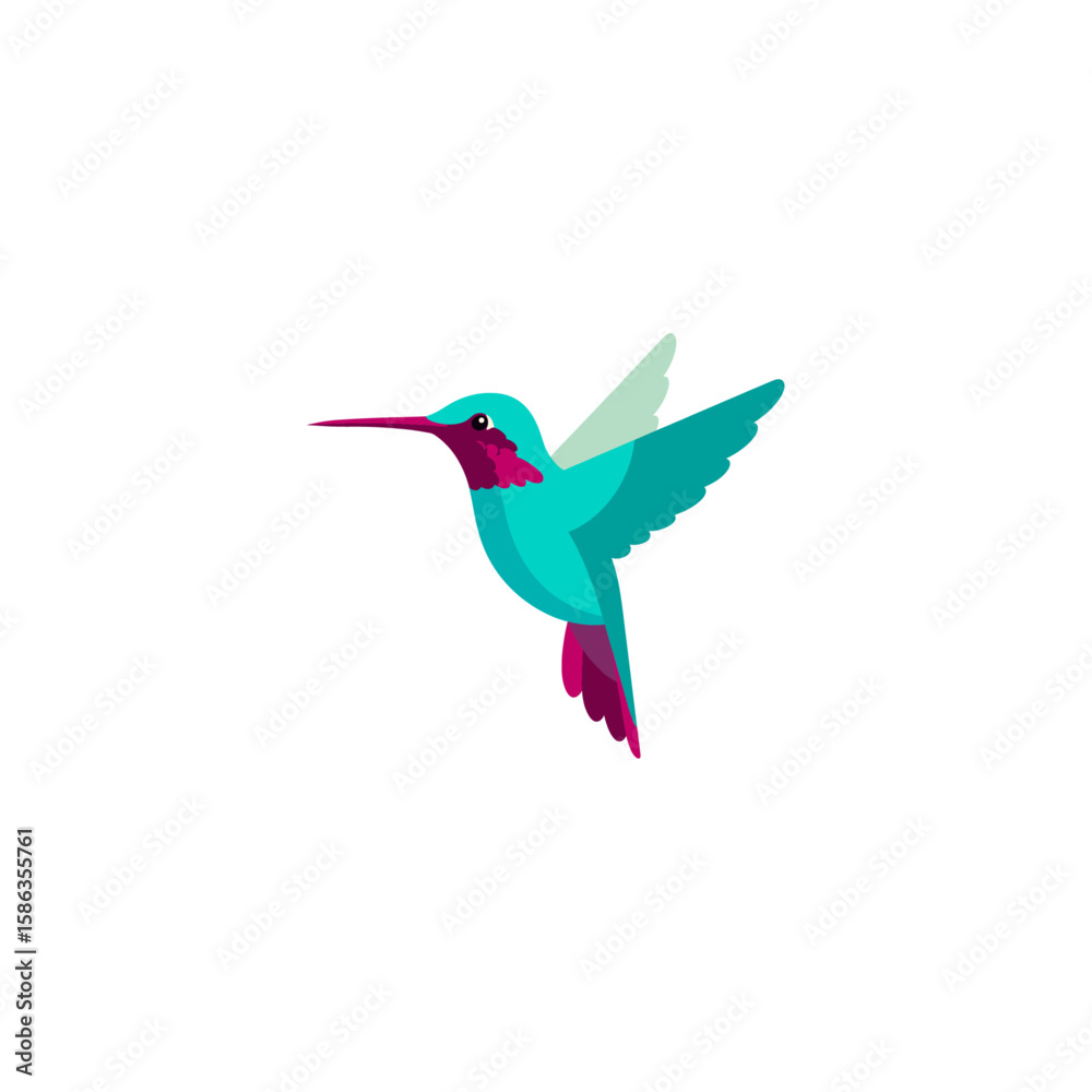 Obraz premium Hummingbird icon logo flat vector design