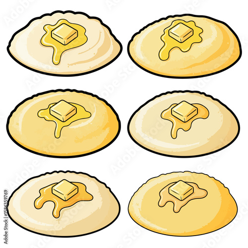 cooked grits and butter  vector Vector. cooked grits and butter vector bundle.  cooked grits and butter vector vector, illustration, lineart bundle. 
